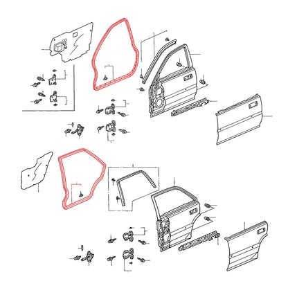 Door Weatherstrip Seals Set for Honda City Type Z Sedan 1996-2002