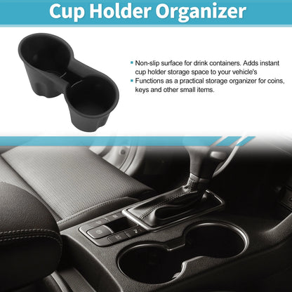 Center Console Cup Holder Organizer for Subaru Crosstrek (2024–2025) TPE Black