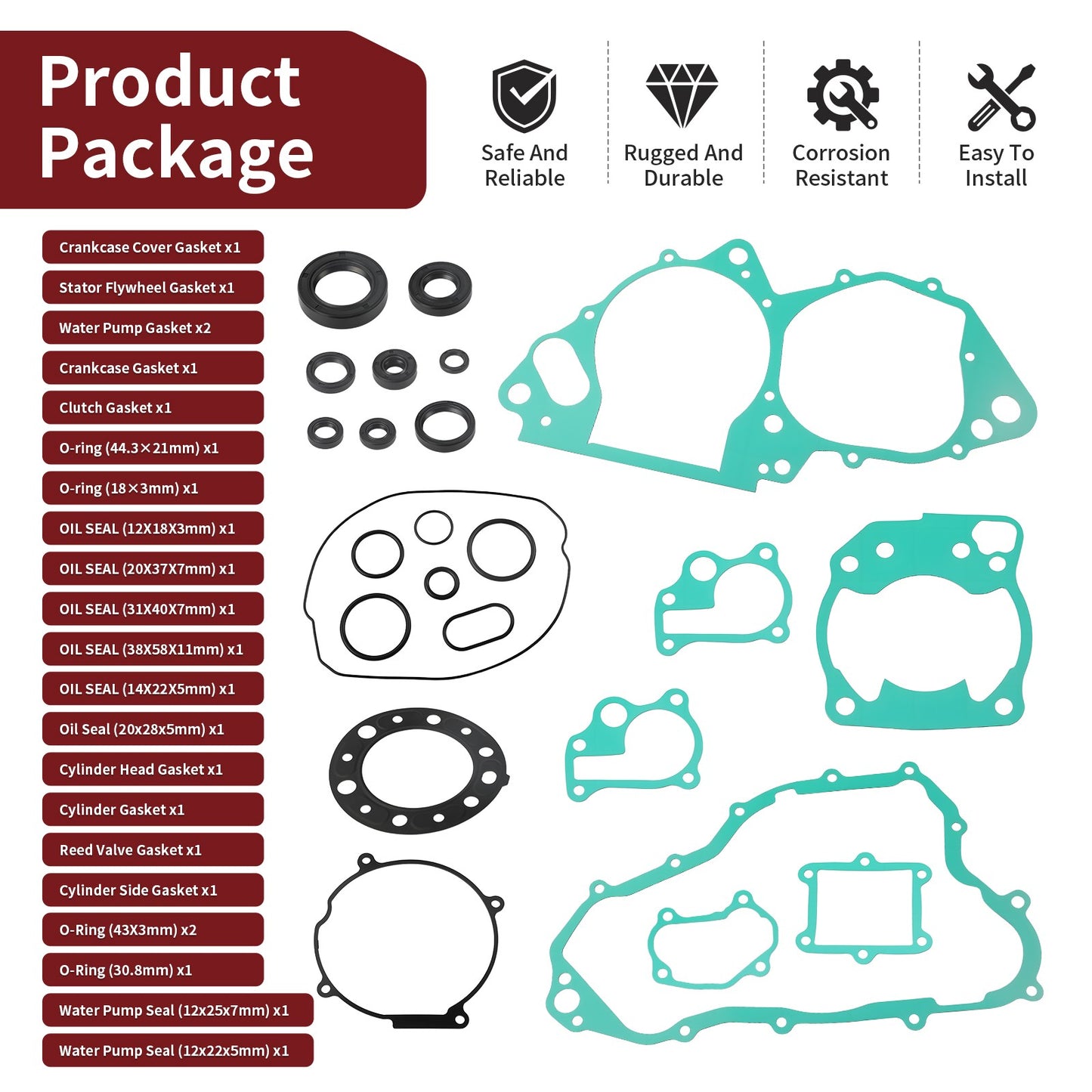 Engine Gasket & Oil Seal Kit for Honda CR250R (1992–2001)