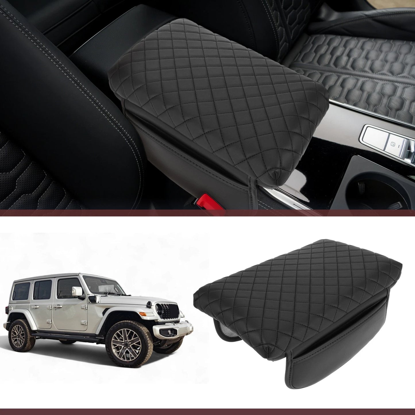Waterproof Center Console Cover for Jeep Wrangler JL/JLU Gladiator JT (2020–2025)