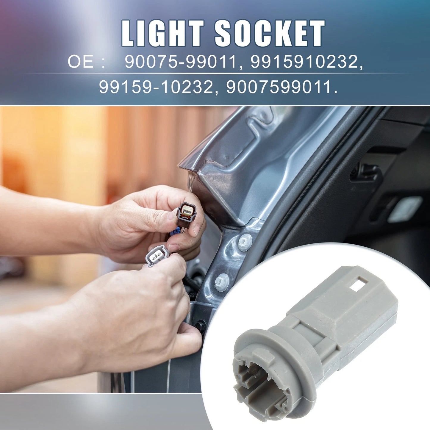 License Plate Marker Light Bulb Socket 90075-99011 for Toyota Prius (2004–2011)