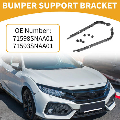 Rear Bumper Support Bracket for Honda Civic 2006-2011 (1 Pair, Black)