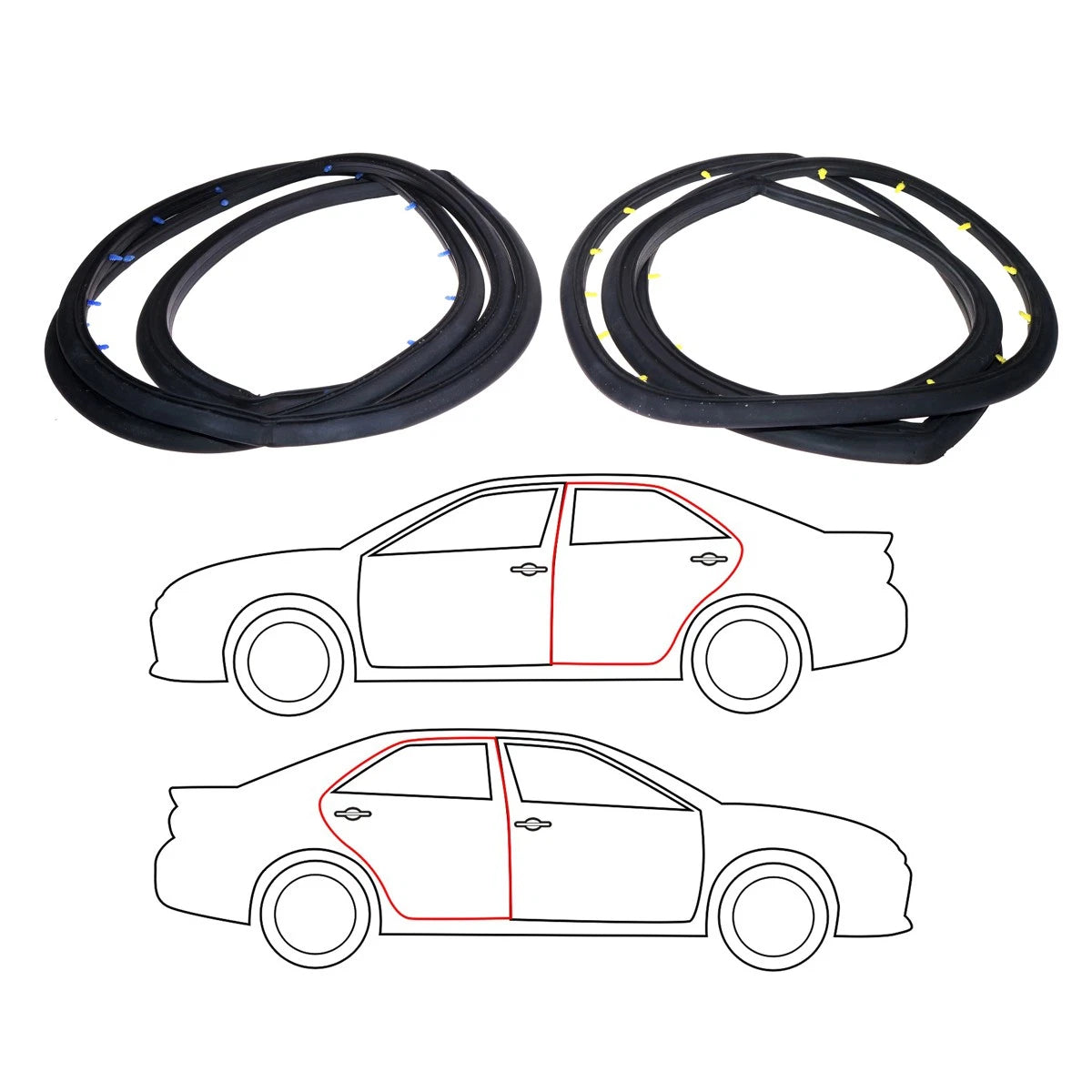 Rear Door Weatherstrip Set for Toyota Corona T130 XT130 RT134 RT135 TT132