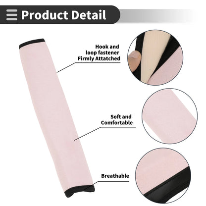 Set of 2 Pink Suede Seat Belt Cover Pads for Universal Fit (30cm)