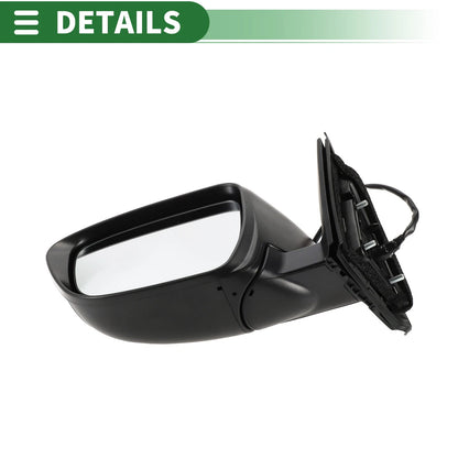 Left Side Door Mirror for Nissan Rogue (2014–2020) Manual Folding Black