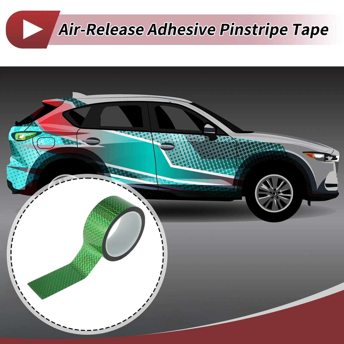 Pinstripe Tape 50mmx50m for Car Motorcycle Boat Laser Green (1 Pcs)