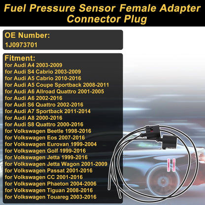 Set of 2 Fuel Pressure Sensor Connector Plug for Audi A4 (2003–2009) No. 1J0973701