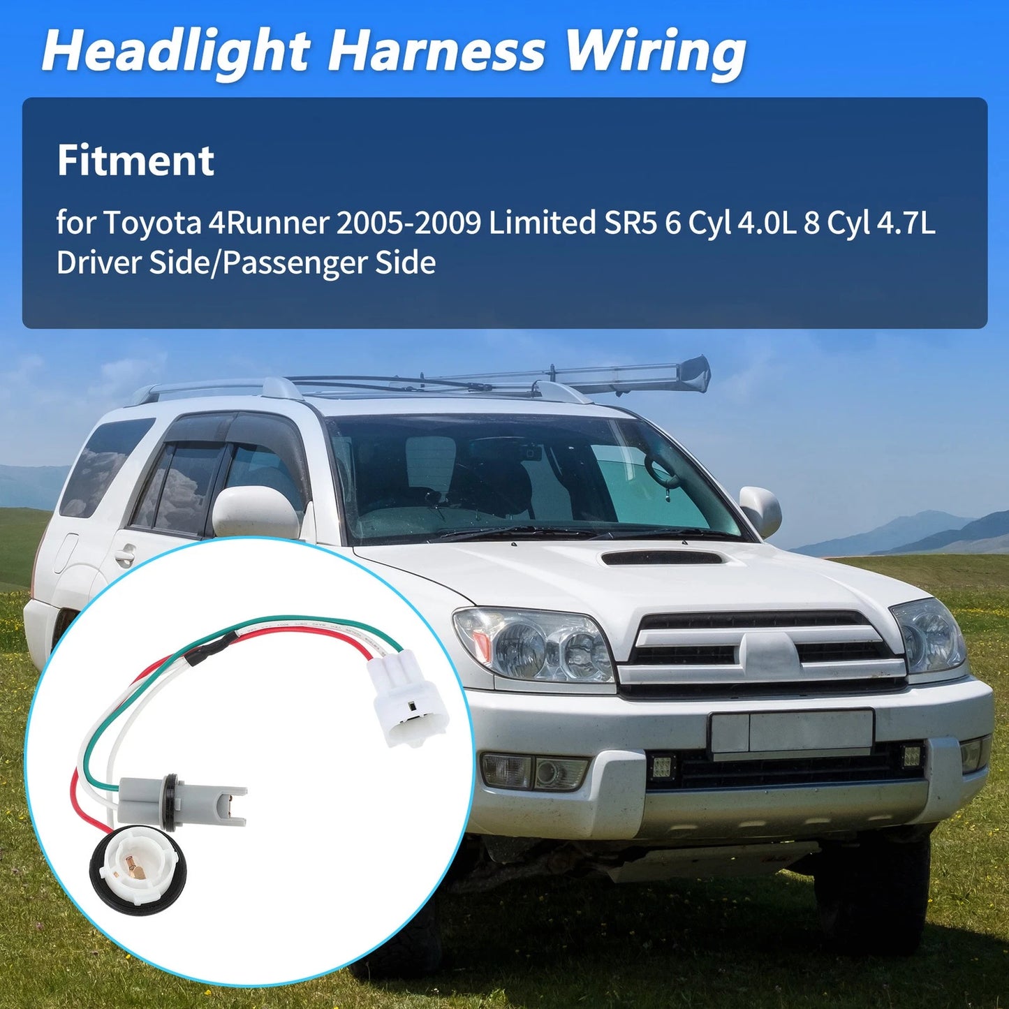 Headlight Bulb Socket Wiring Harness for Toyota 4Runner (2005–2009) No. 8112535440