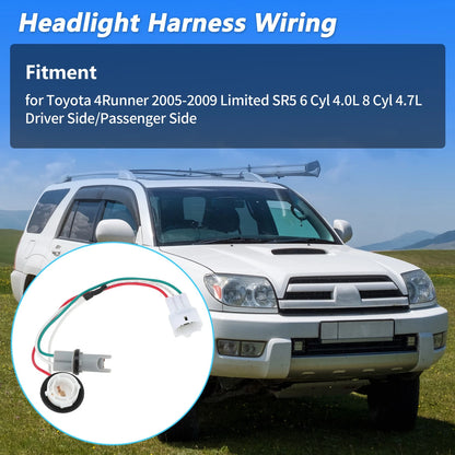 Headlight Bulb Socket Wiring Harness for Toyota 4Runner (2005–2009) No. 8112535440