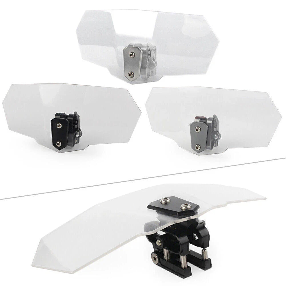 Clear Adjustable Windshield Extension Spoiler Deflector for Universal (N/A)