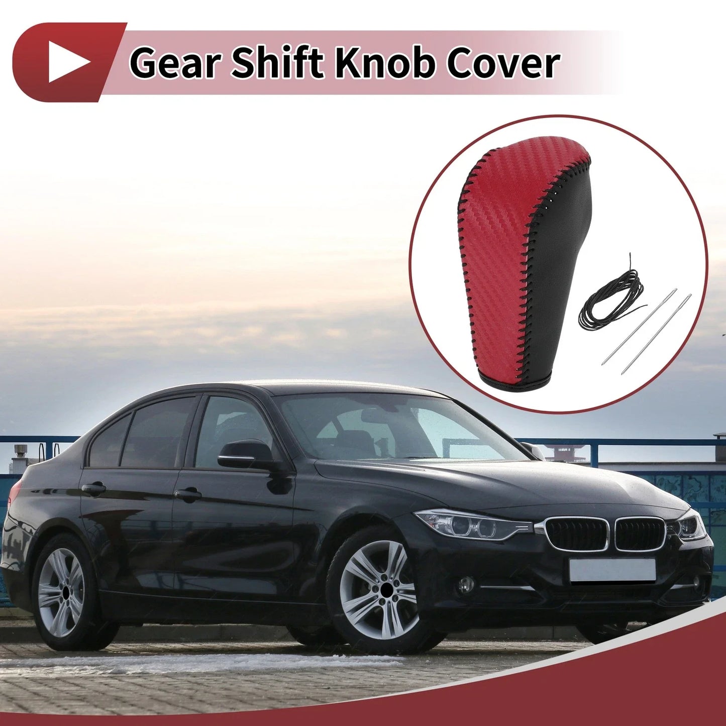 Shift Knob Cover for BMW 3 Series E90 Black Leather (2004-2012)