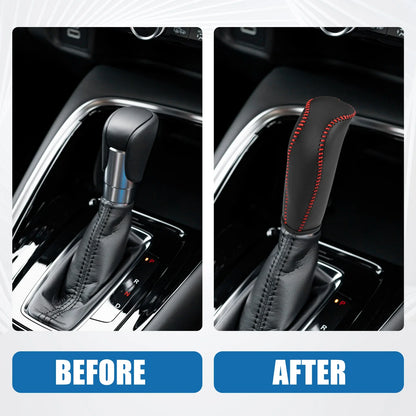 Gear Shift Lever Cover for Honda Fit (2014-2018) - Interior with Red Stitches