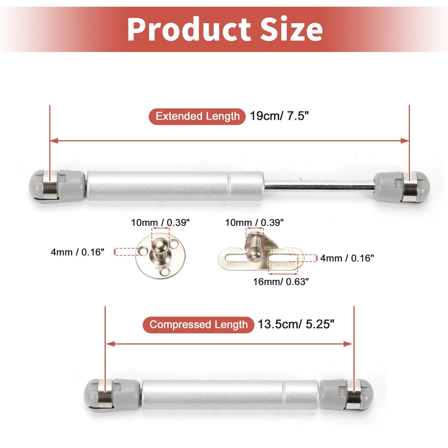 Set of 2 Lift Supports Struts Shocks Gas Spring for Universal Applications (7.5 inch)