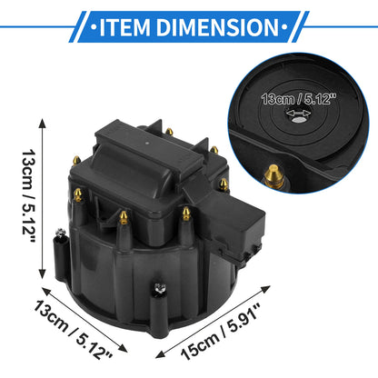 Distributor Cap Kit for Chevy GM SBC BBC 305 327 350 396 (Black)