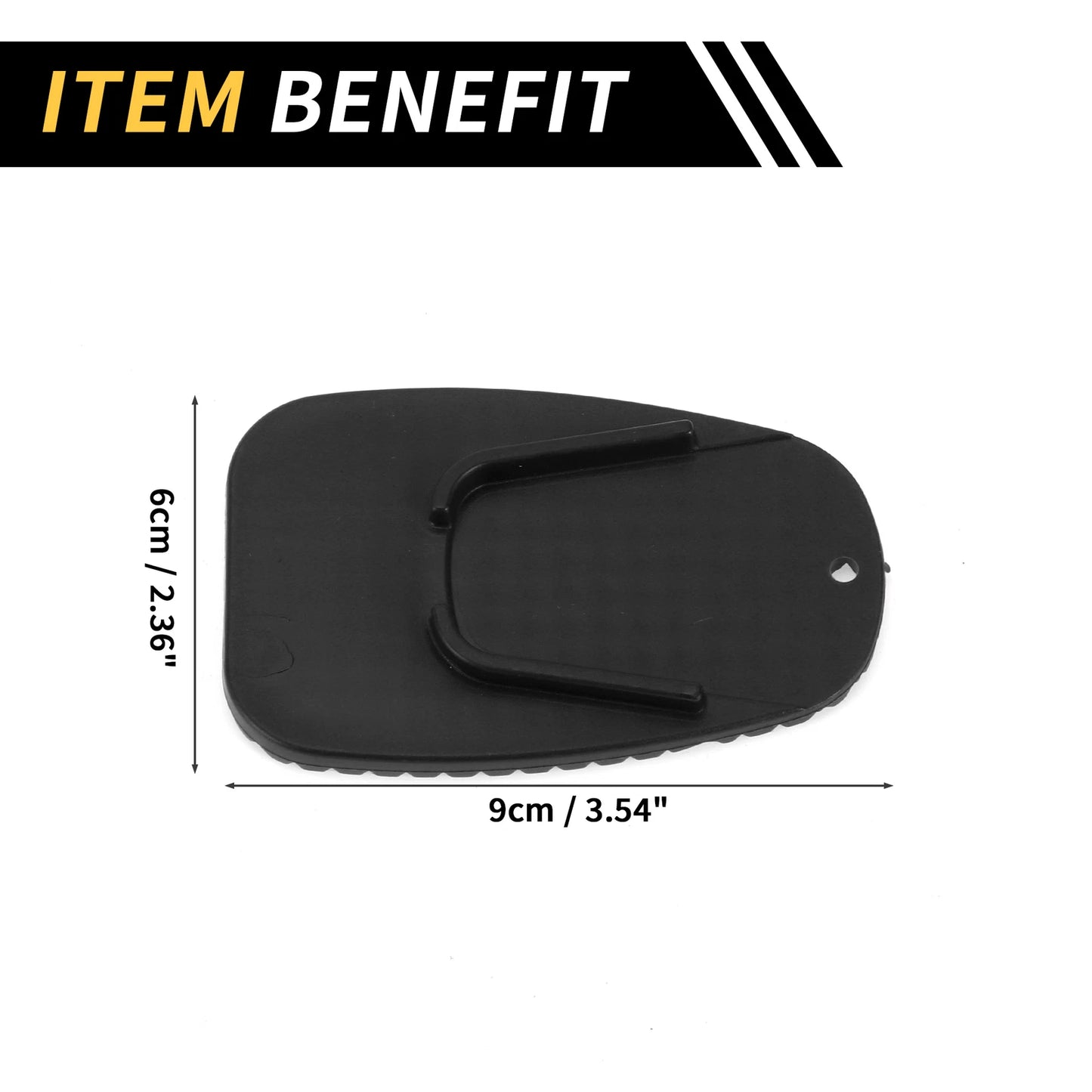 Set of 2 Universal Motorcycle Kickstand Pads Black 3.54"x2.36"