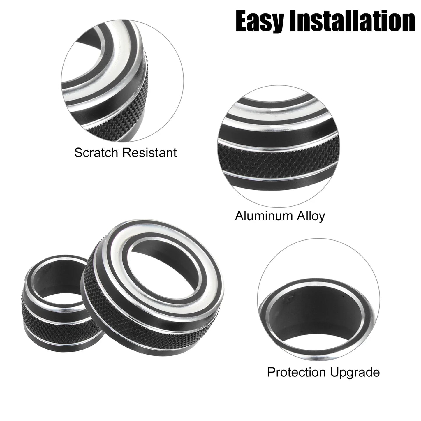 3 x Automotive Dial Rod Decoration Rings for Chevy Corvette C7 (2014-2019)