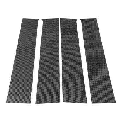 Door Pillar Window Trim for Chevy Silverado 2014-2019 Carbon Fiber Black