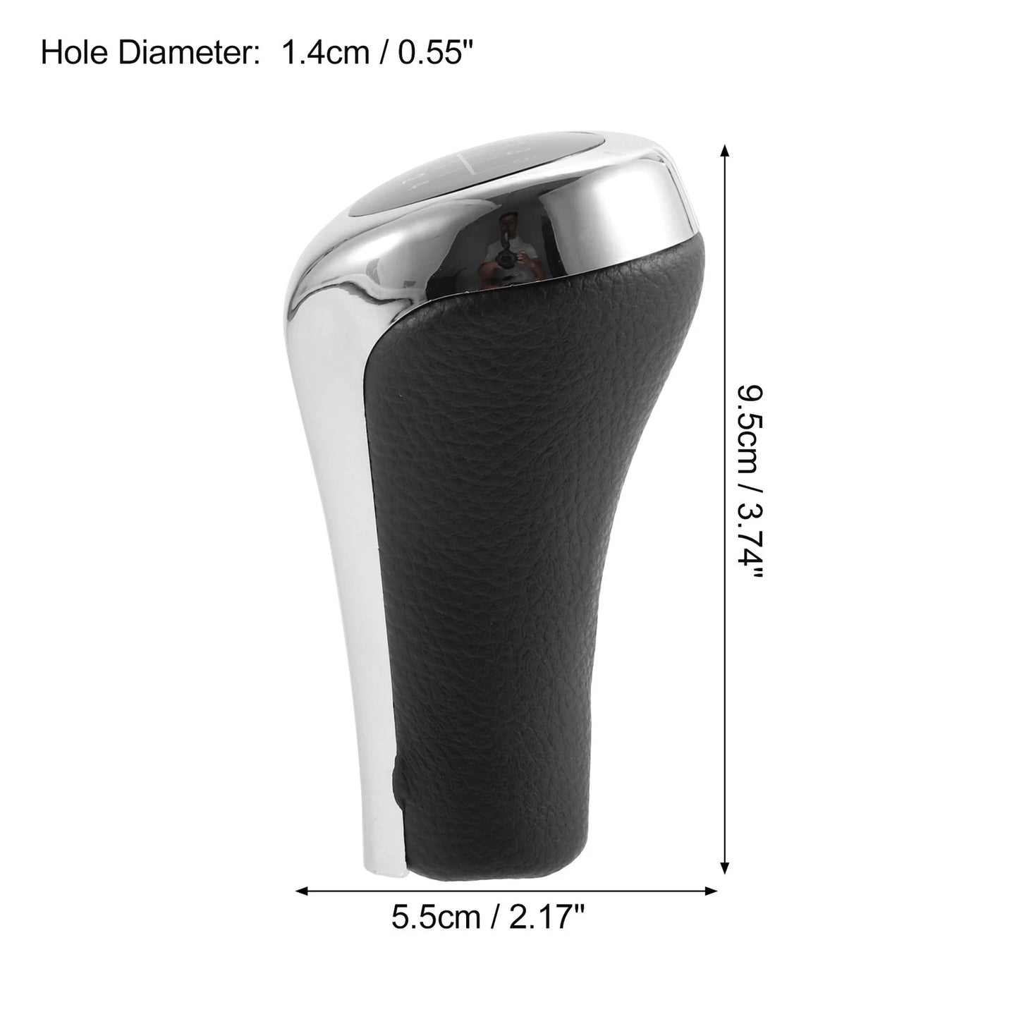 5 Speed Manual Shift Knob for BMW X1 E84 (2009–2015) Faux Leather Black Silver Tone