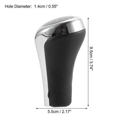 5 Speed Manual Shift Knob for BMW X1 E84 (2009–2015) Faux Leather Black Silver Tone