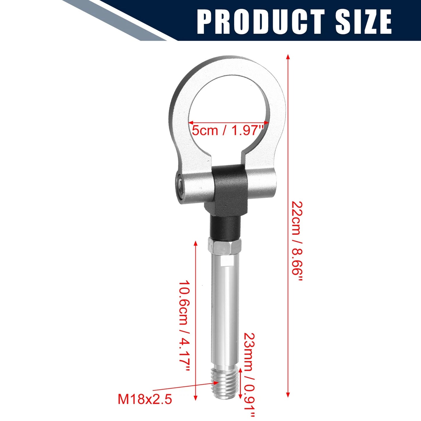 Silver Tone Round Towing Ring Eye for Honda Fit (2009–2014)
