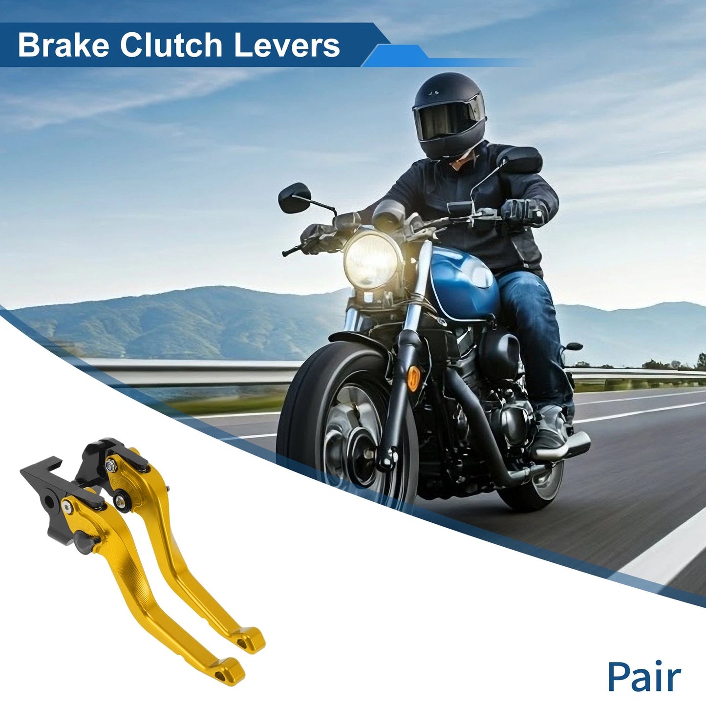 Short Brake Clutch Levers for Yamaha Tenere 700 (2019–2025) Gold Tone 1 Pair