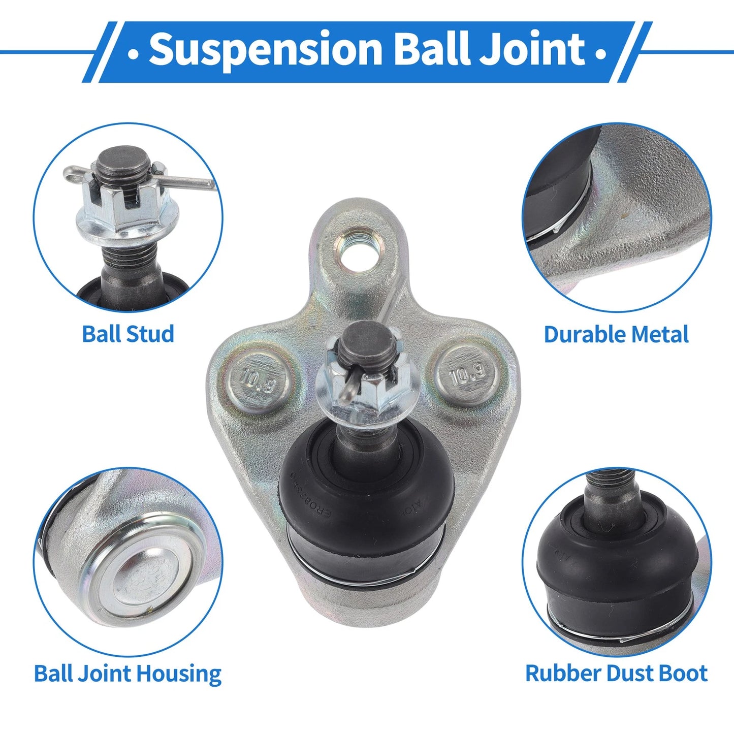 2X Front Lower Ball Joints for Toyota Prius (2004–2009) No.K500384/4333049055
