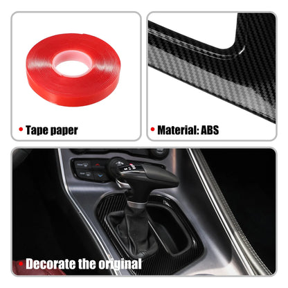 Carbon Fiber Black Central Control Gear Shift Panel Trim for Dodge
