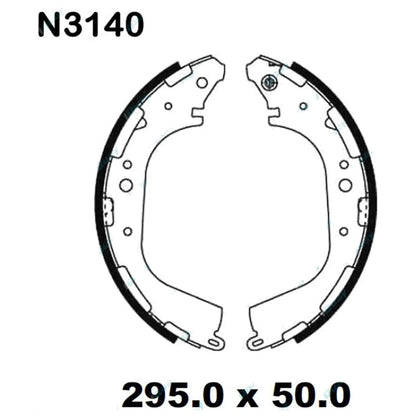 Rear Drum Brake Lining Shoe Set for Navara D21 D22 4x4 4wd 10/89-2014 Ute Pads