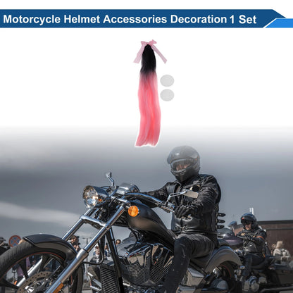 Motorcycle Helmet Accessories Black Light Pink Silk Decoration