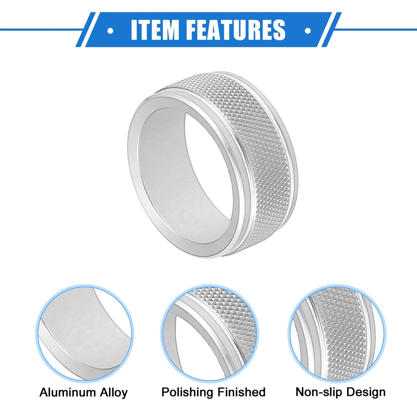 2pcs AC Climate Control Knob Rings for Toyota Camry (2021–2023) Silver Tone