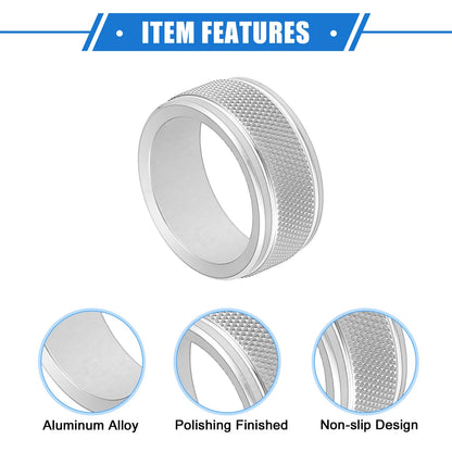 2pcs AC Climate Control Knob Rings for Toyota Camry (2021–2023) Silver Tone
