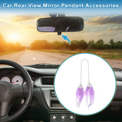 Feather Dream Catcher Rear View Mirror Pendant for Universal Vehicles
