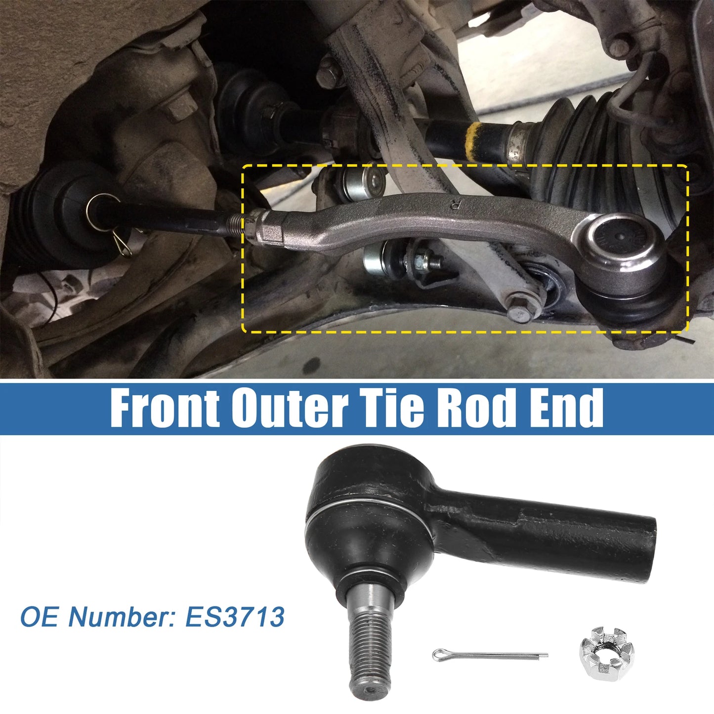 2X Front Outer Tie Rod End Links ES3713 for Toyota Matrix (2003–2008)