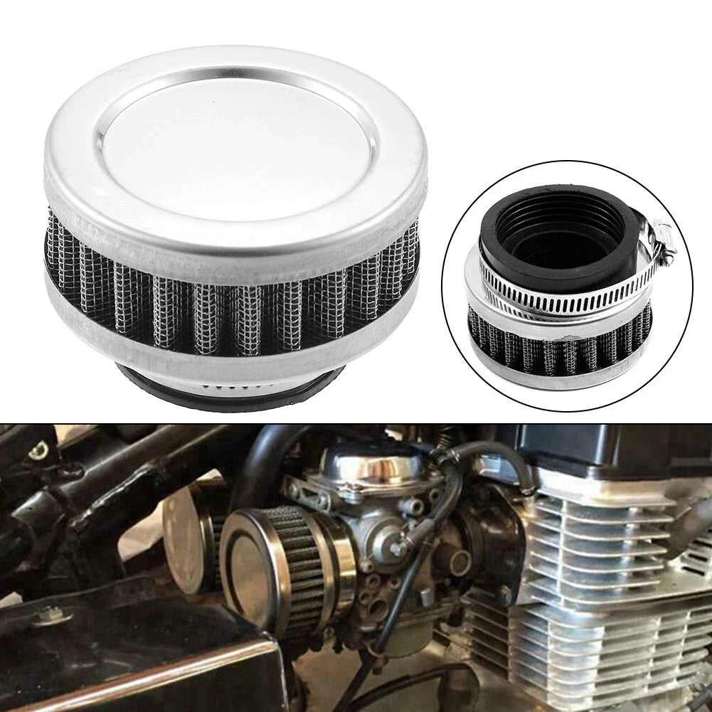 Air Filter Cleaner / 45MM Round Tapered Rubber Silver for Motorcycle