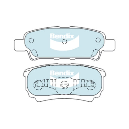 Set of 4 Bendix Rear Disc Brake Pads for Mitsubishi Lancer (2002–2010)