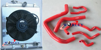 Radiator Shroud Fan + Red Hose for Honda Civic CRX (1992–2000)