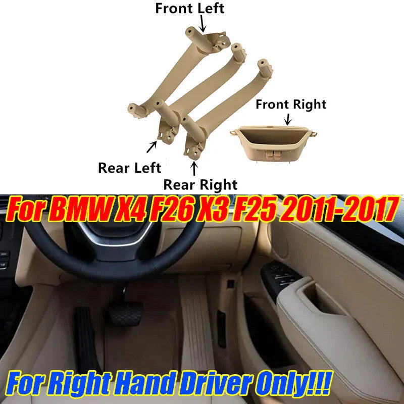 RHD Beige Interior Inner Door Handle Pull Trim for BMW X4 (2011–2017)