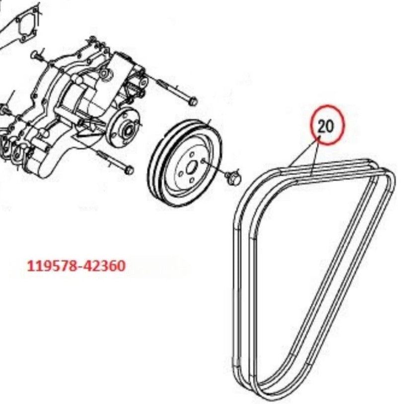V-Belt for Yanmar 6LY3-STP / 6LY3-ETP