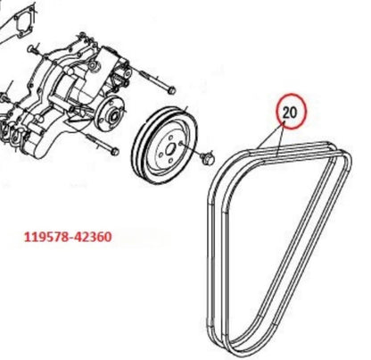 V-Belt for Yanmar 6LY3-STP / 6LY3-ETP