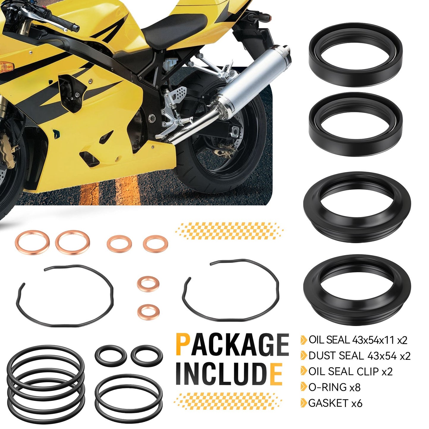 Front Fork Dust Oil Seal Kit for Suzuki V-Strom 650 (2004–2011)