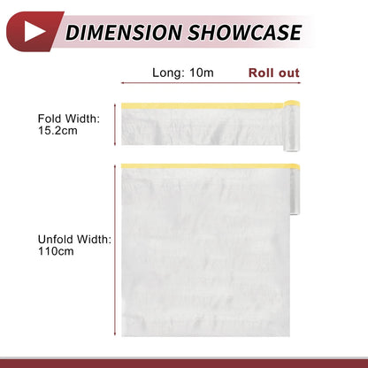 Pre-Taped Masking Film 1000x110cm for Automotive Painting (1 Pc)