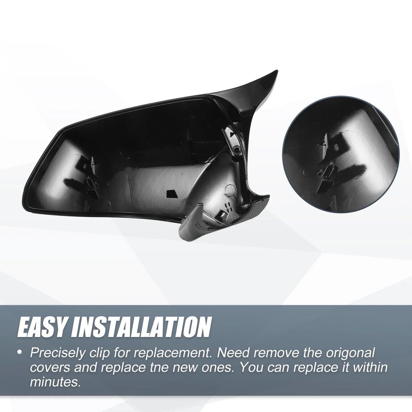 Rearview Mirror Cover Cap Gloss Black for BMW F10 F11 F18 528i 530i 535i 550i