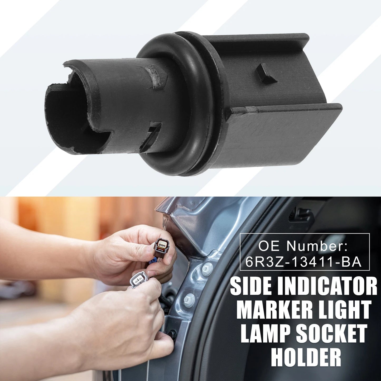 Side Indicator Light Socket Holder 6R3Z-13411-BA for Ford Mustang (2005–2021)