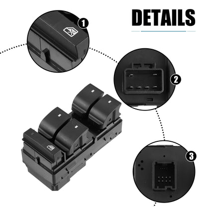 Front Driver Side Window Control Switch No.25789692 for Chevrolet Silverado (2014–2019)