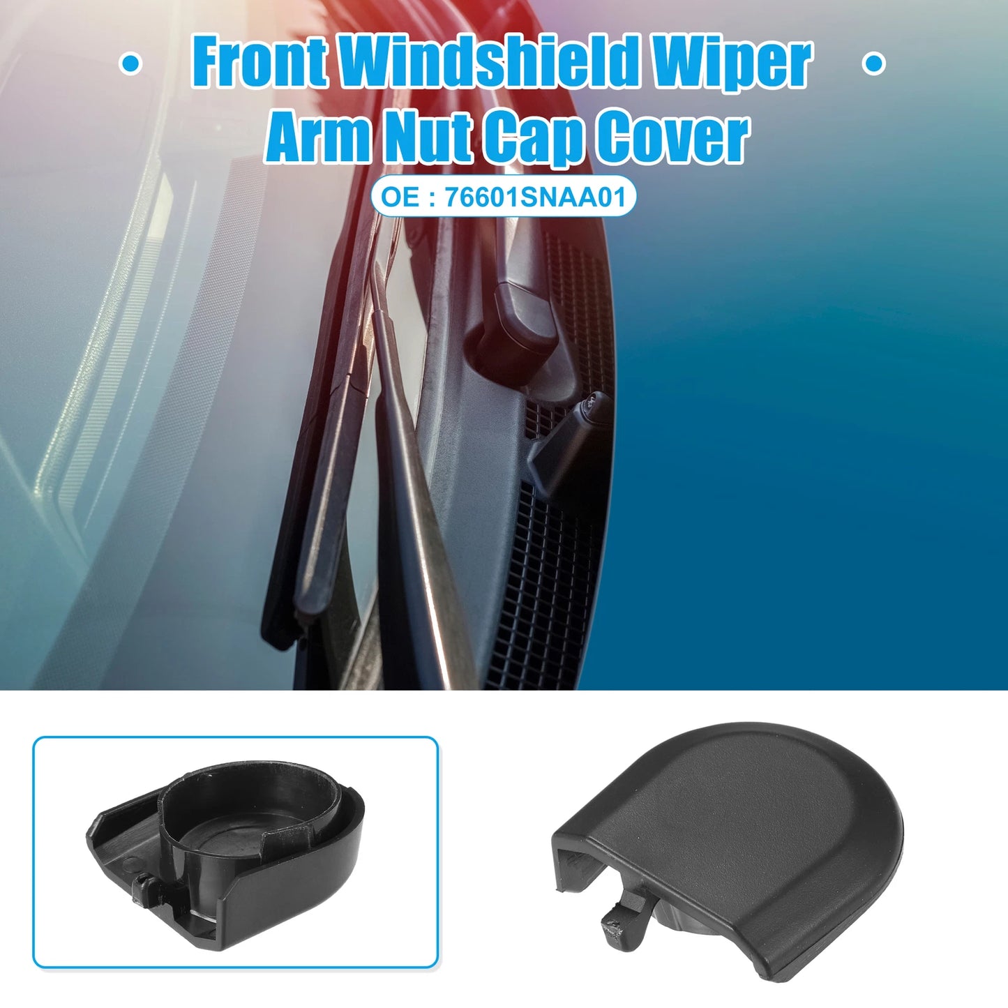 Wiper Arm Nut Cover Cap for Honda Civic (2006–2011) - Black