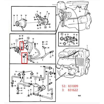 Water Pump Coupler with Seal for Volvo Penta Stern Drive