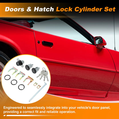 Set of 2 Doors & Hatch Lock Cylinder PY472 for Chevrolet Camaro, Firebird (93–02)