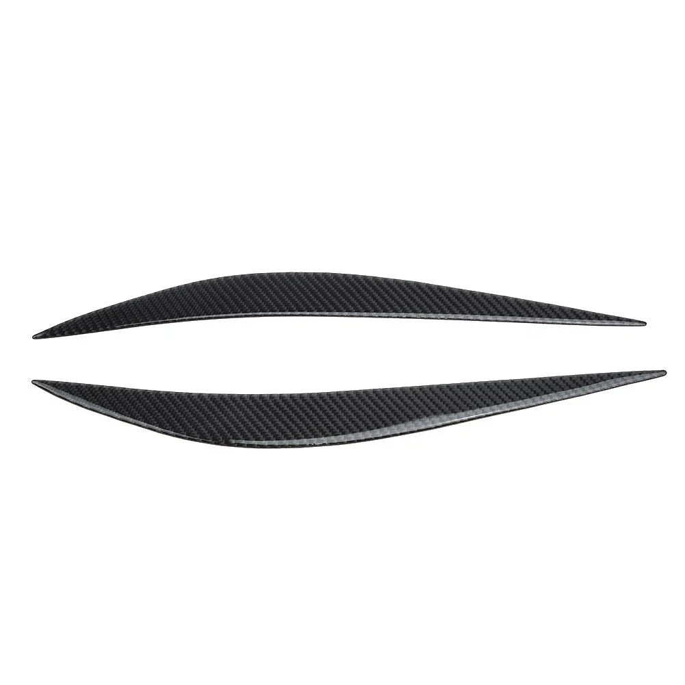 Vehicle Headlight Eye Lid Cover 2 x Carbon Fiber Black