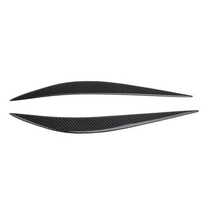 Vehicle Headlight Eye Lid Cover 2 x Carbon Fiber Black