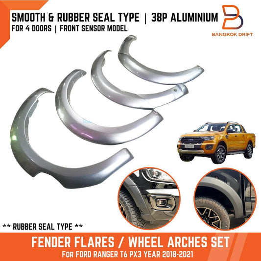 38P Aluminium Metallic Fender Flares for Ford Ranger PX3 (2018-2021)
